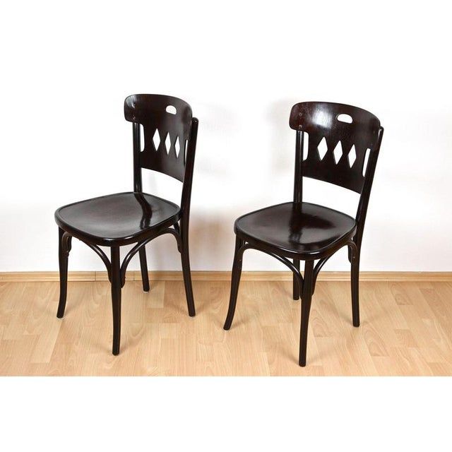 Art Nouveau Bentwood Chairs attributed to Kohn, Vienna, 1910s, Set of 2 For Sale - Image 13 of 14
