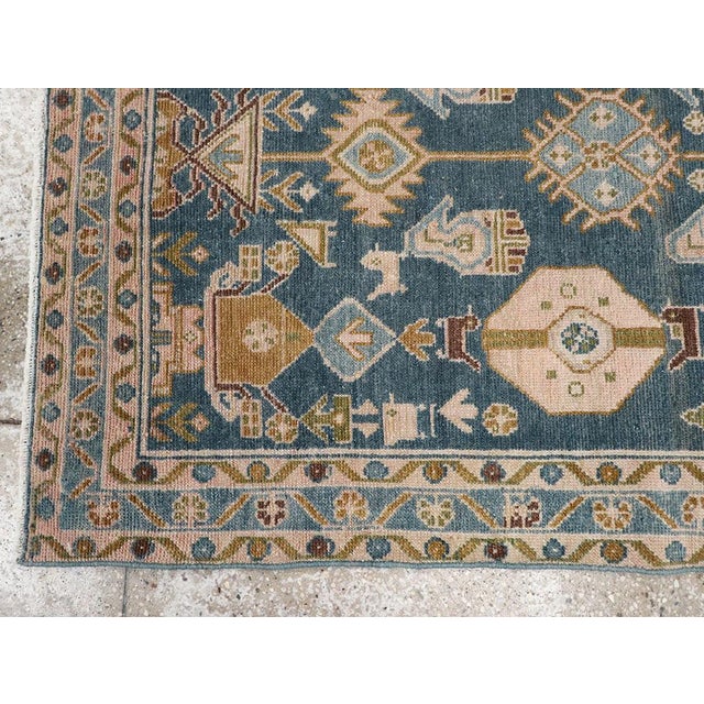 Mid 20th Century Galerie Shabab Collection Mid-20th Century Persian Malayer Throw Rug For Sale - Image 5 of 8