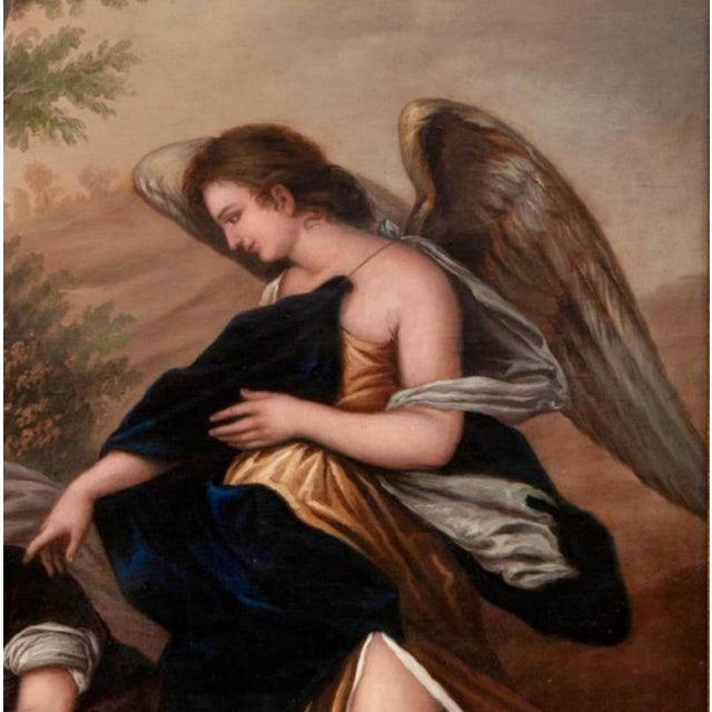 Baroque Italian School Artist, Tobias and the Archangel Raphael, 18th Century, Oil on Canvas For Sale - Image 3 of 6