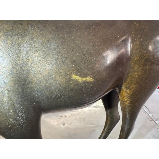 Bronze Vintage Bronze Armored Horse Sculpture by Loet Vanderveen, Limited Edition 2/750 For Sale - Image 8 of 8