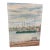 Vintage Folk Art Fishing Fleet Harbor Seascape Oil on Canvas, 18” X 24” For Sale