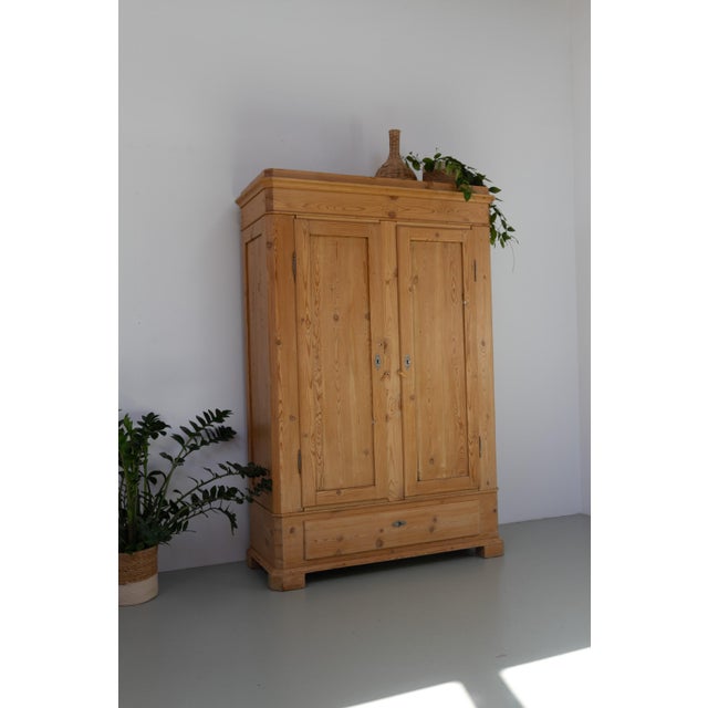 Antique Farmhouse Danish Pine Wardrobe, 1880s For Sale - Image 15 of 18