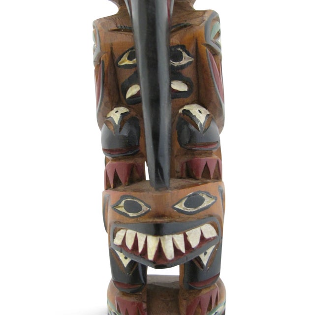 Ray Williams Pacific Nw Eagle Clan Native American Carved Wood Totem Pole For Sale - Image 11 of 14