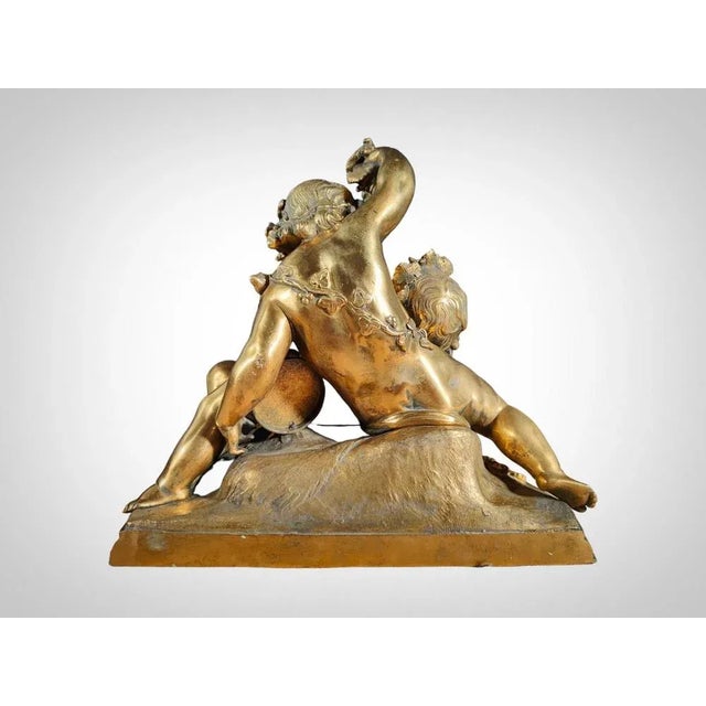 Gilded Bronze Allegory of Harvest with Two Children Figurine, 1880s For Sale - Image 4 of 13