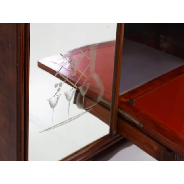 Bar with Slender Legs and Mirrored Interior attributed to Guglielmo Ulrich, Italy, 1952 For Sale - Image 6 of 14