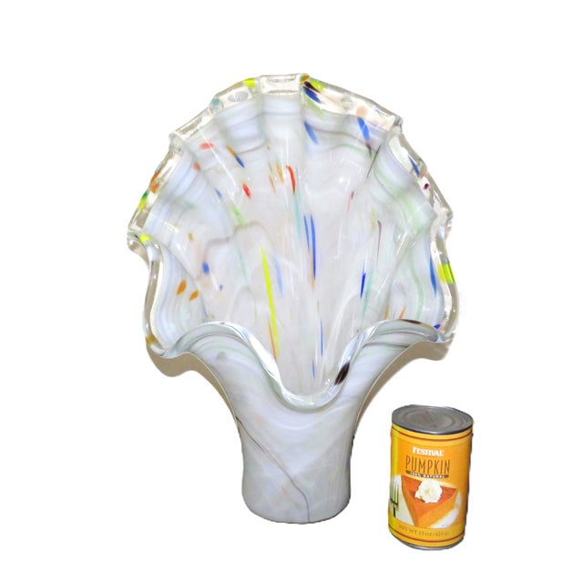 FREE SHIPPING ANYWHERE IN THE CONTINENTAL US! This is one of two similar Italian Murano glass vases I have for sale. I am...