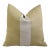French Gold and Cream Appliqué Stripe Wool & Linen Feather/Down Pillow For Sale