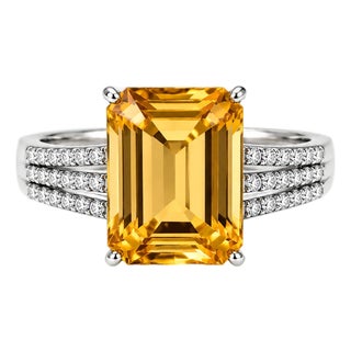 14K White Gold Ametrine Diamond Ring For Sale