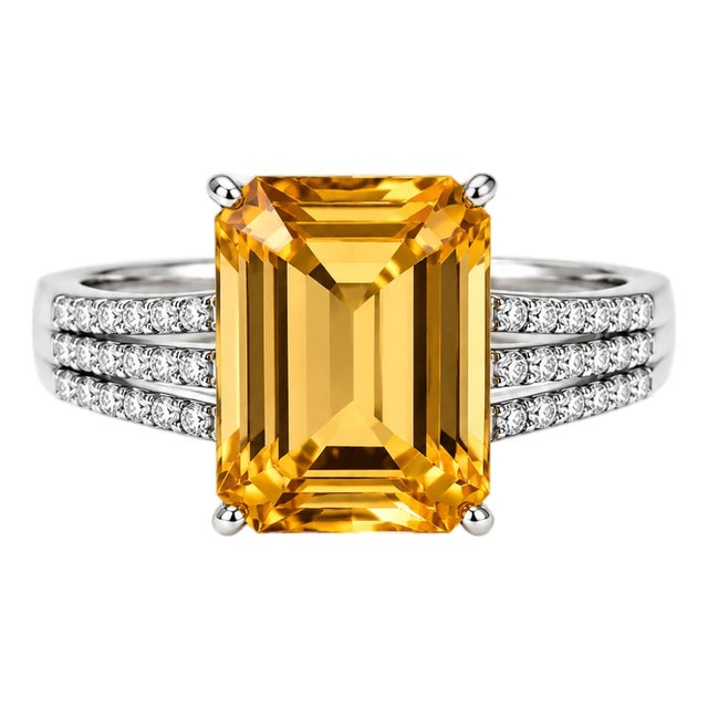 14K White Gold Ametrine Diamond Ring For Sale