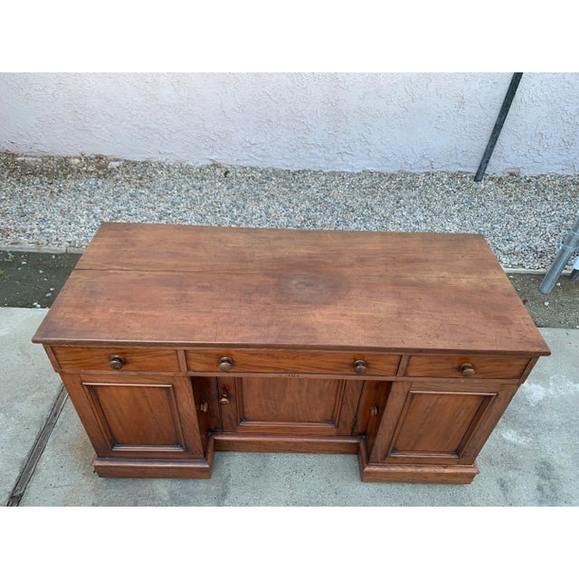 Antique English Dresser Base Sideboard Buffet Server Cabinet For Sale - Image 9 of 12