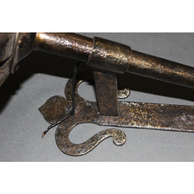 Medieval-Style Wrought Iron Wall Sconces by Rakoulal, 1970s, Set of 2 For Sale - Image 7 of 15