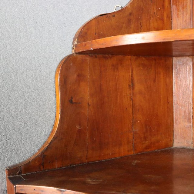 19th Century Hanging Walnut Corner Cabinet, Italy For Sale - Image 5 of 11