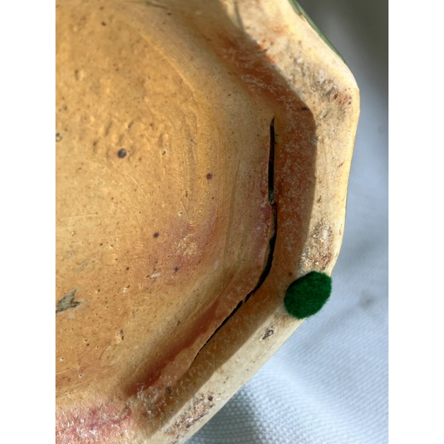 Vintage 1970s Chinese Export Chinoiserie Eight Sided Floral Embossed Celadon Vase For Sale - Image 10 of 12