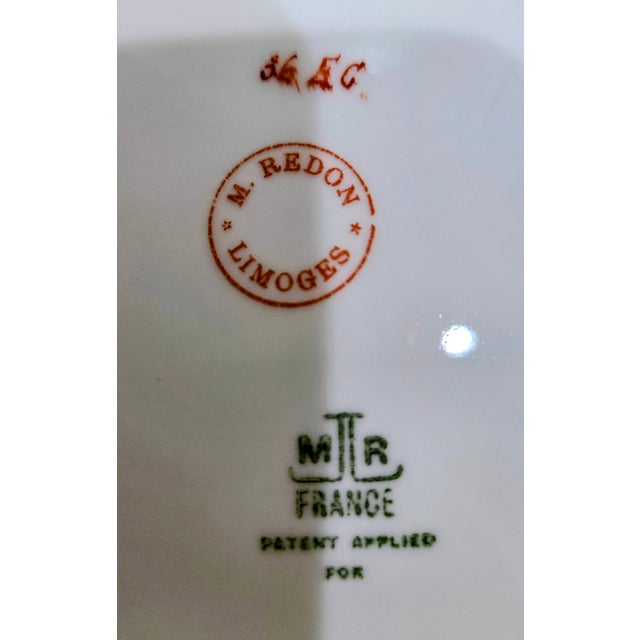 M. Redon Limoges France Blue & Gold Floral Catchall Dish, 6 Inch For Sale - Image 10 of 10