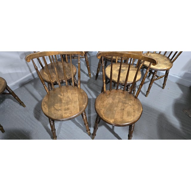 Farmhouse Kitchen Chairs, 1900s, Set of 8 For Sale - Image 13 of 14