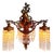 French Cherub Wall Sconce with 2 Arms and Crystals Lampshade For Sale