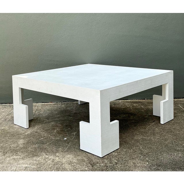 Vintage Custom Grasscloth Coffee Table For Sale - Image 11 of 12