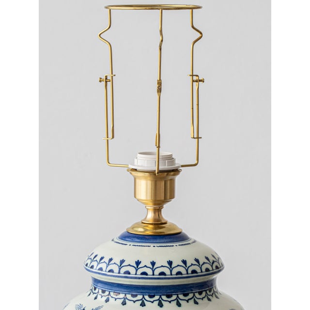 Vintage Delft Blue and White Chinoiserie Ceramic Table Lamp from Plateelbakkerij Ram, 1950s For Sale - Image 12 of 18
