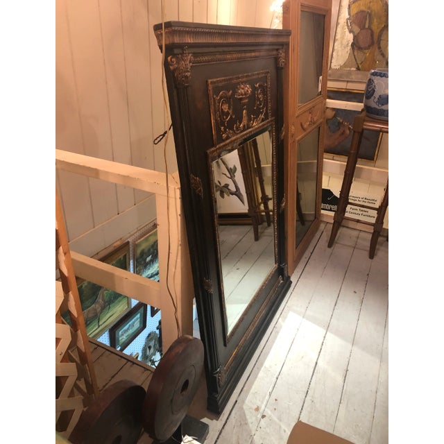 Wood Neoclassical Style Trumeau Mirror For Sale - Image 7 of 10