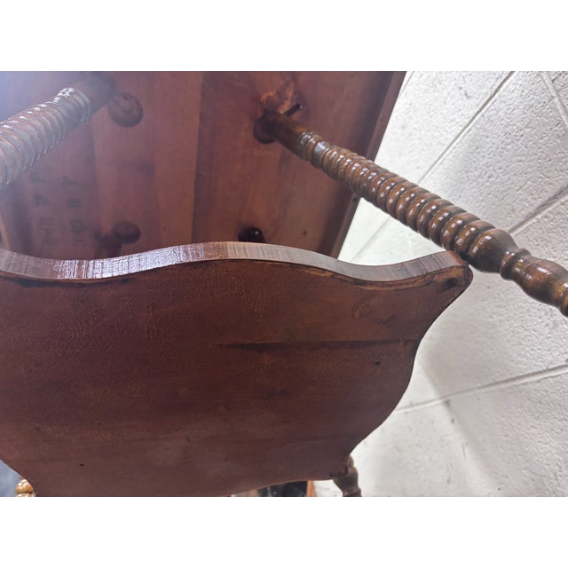 Brown Antique Victorian Solid Mahogany Plank Top Side Table Lamp Table For Sale - Image 8 of 10