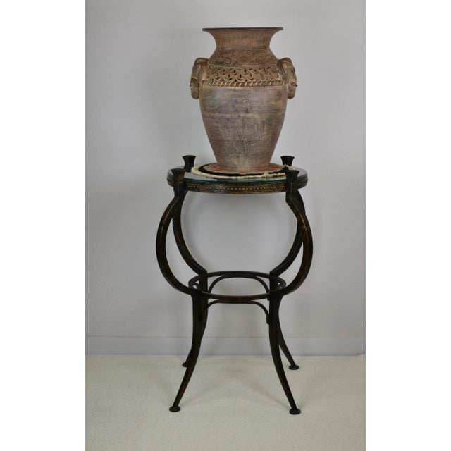 Round Metal & Glass Top Entry Table Chairish