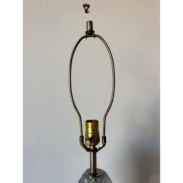1970s 1970s Mid-Century Hand Blown Clear Murano Glass Table Lamp by the Marbro Lamp Company For Sale - Image 5 of 7