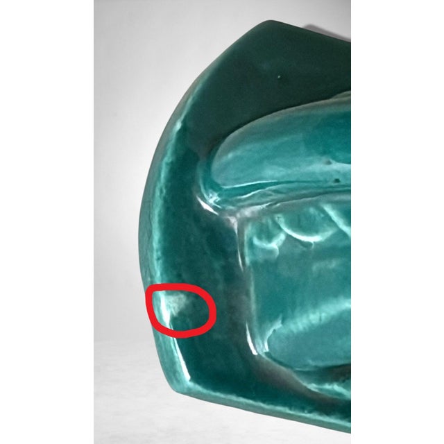 Mid 20th Century Art Deco Saint-Clément Style Panther France Green-Glazed Ceramic For Sale - Image 17 of 18