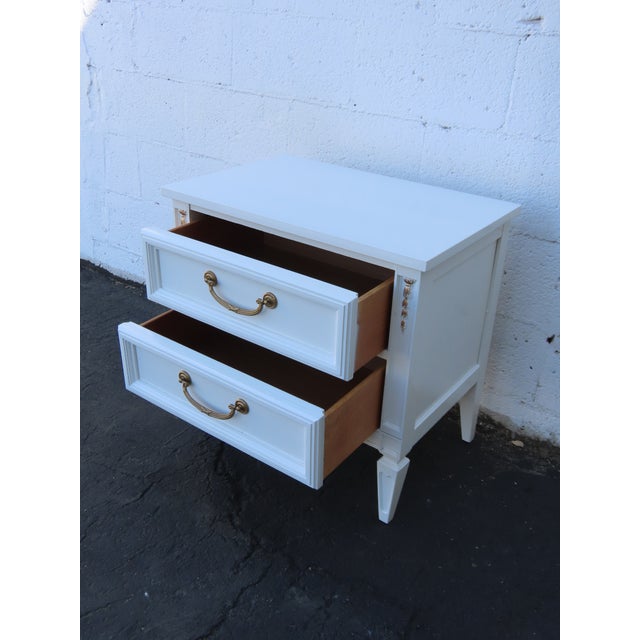 French Shabby Chic Painted Nightstand Side End Table 6581 For Sale - Image 12 of 14