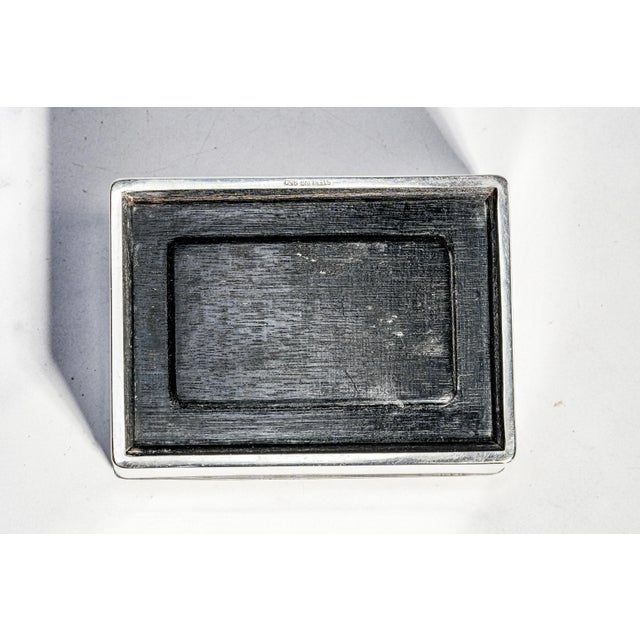Luxurious Minimalist Small Antique Sterling Silver Trinket Jewelry Box Asian Style Home Decor For Sale - Image 11 of 12