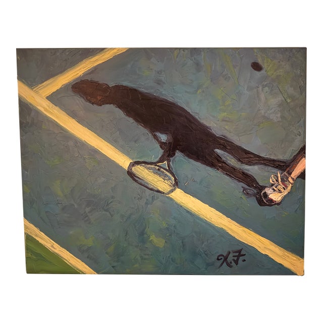 Abstract Expressionist Original Tennis Oil Painting For Sale