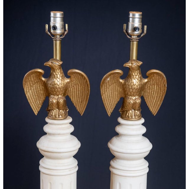 1960s Mid-Century Federalist Style Eagle Lamp For Sale - Image 4 of 9