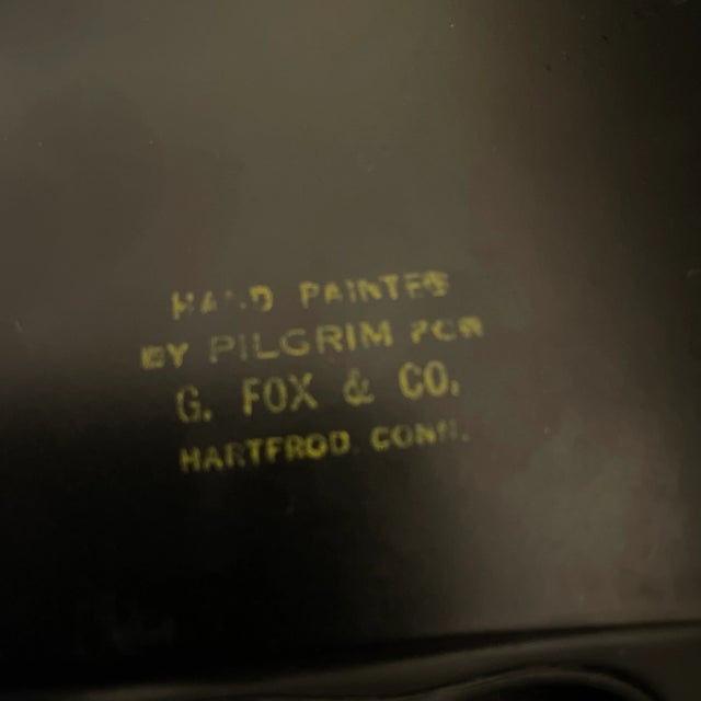 Antique Hand Painted Tole Tray Made for G Fox and Co For Sale - Image 9 of 11