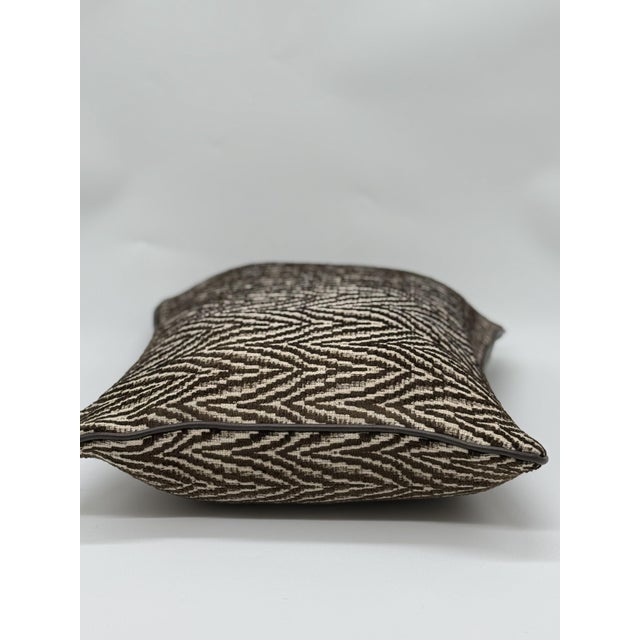 Mid-Century Modern Lee Jofa Blythe Weave Pillow Cover in Umber For Sale - Image 3 of 4