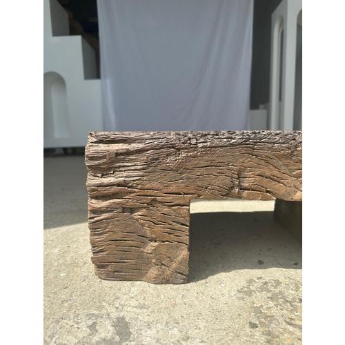 Small Stool in Organic Teak For Sale - Image 13 of 18
