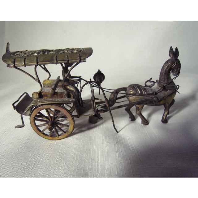 Antique Djokja Indonesian Silver Carriage With Horse For Sale - Image 6 of 6