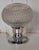 Vintage Table Lamp with Chrome-Plated Metal Base and Clear Relief Glass Shade by Ets, 1970s, in Very Good conditions....