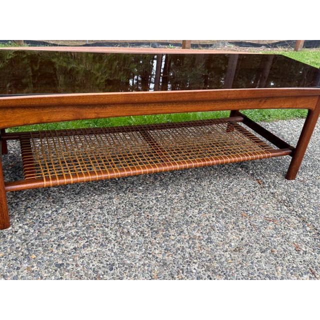 Folke Ohlsson Scandinavian Mid Century Modern Teak & Rattan Coffee Table by Dux For Sale - Image 4 of 10