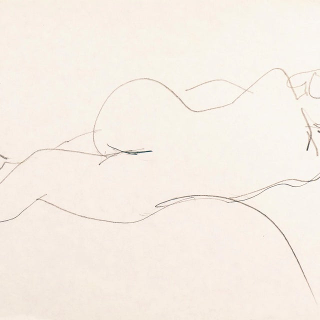 Mid-Century Modern 'Reclining Nude' by Victor Di Gesu, Paris, Louvre, Academie Chaumiere, California, San Francisco Art Association, Los Angeles County Museum of Art For Sale - Image 3 of 8