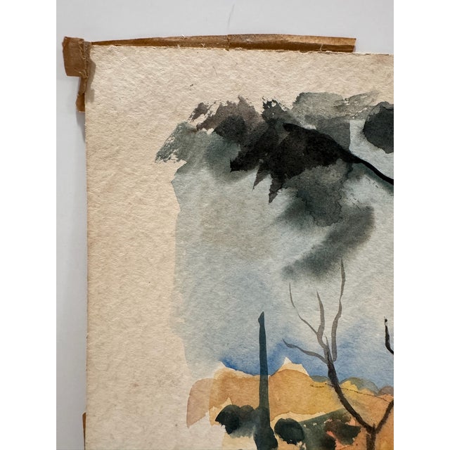 Henry Emil Salloch Original Watercolor on Paper Autumn Forest Clearing, 1945 For Sale - Image 4 of 7