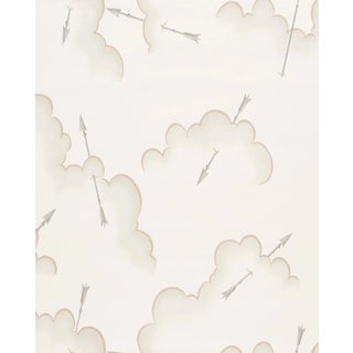 Sample - Schumacher X Charlap Hyman Herrero Mercurio Wallpaper in Natural For Sale