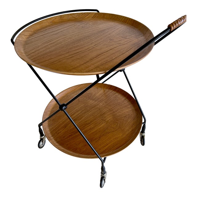 Vintage Scandinavian Serving Trolley in Teak, 1960s For Sale