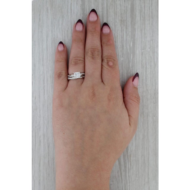 Platinum 1.64ctw Diamond Engagement Ring Wedding Band Bridal Set Platinum Size 6 Gia For Sale - Image 8 of 9