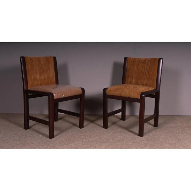 Wood Set of Chairs in Beech Wood and Velvet For Sale - Image 7 of 7