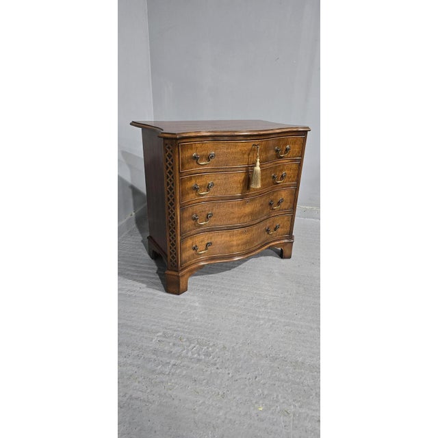 Brown Small Serpentine Chest of Drawers For Sale - Image 8 of 10