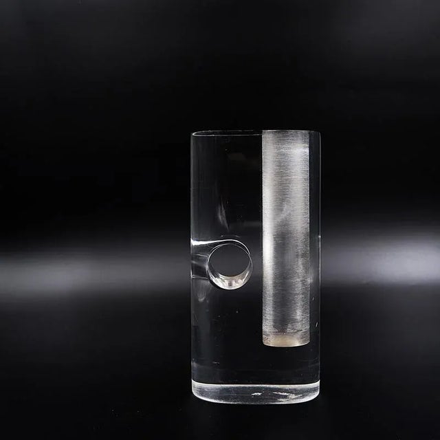 Plastic Vintage Acrylic Glass Soliflor Vase, 1970s For Sale - Image 7 of 12