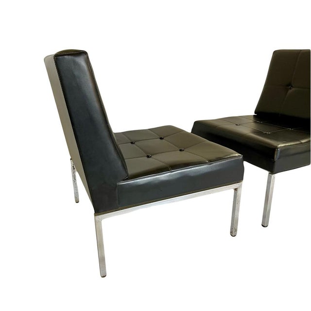 Black Set of Samouraï Armchairs attributed to Joseph André Motte for Airborne, 1970s For Sale - Image 8 of 10