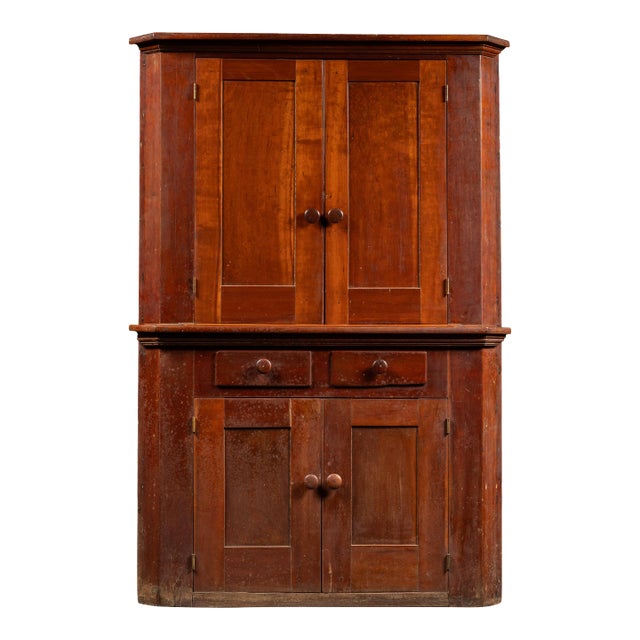 19th Century American Primitive Corner Cabinet For Sale