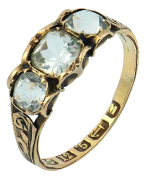 Late 19th Century Victorian England Old Mine Cut Paste Yellow Gold Ring, Size 4.75