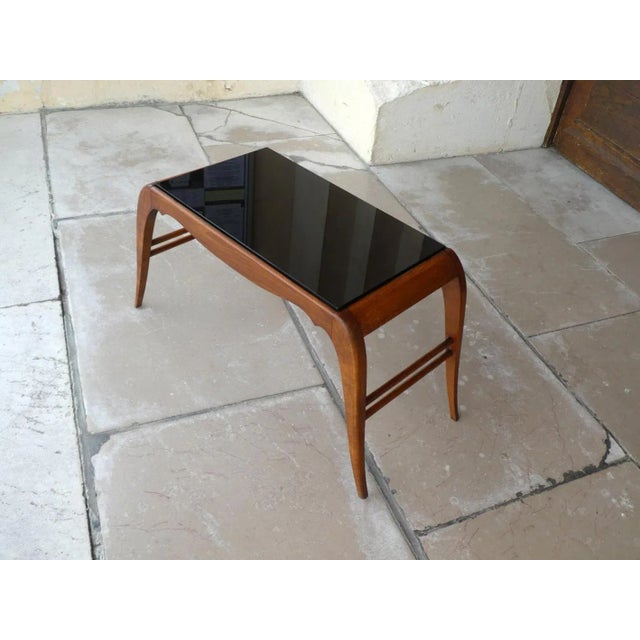 Beech and Black Opaline Coffee Table, 1950 For Sale - Image 3 of 9