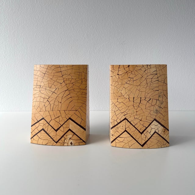 R & Y Augousti Coconut Shell Inlay Rare Bookend Pair For Sale In New York - Image 6 of 12